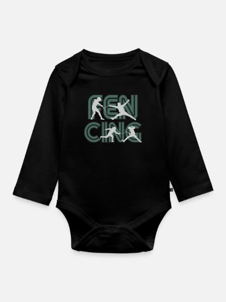 Fencing Fechten - Baby Bio-Langarm-Body - Schwarz