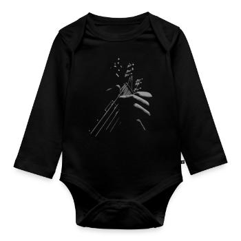 Guitariste guitariste jouer guitare cadeau - Body Bébé bio manches longues - noir - Devant