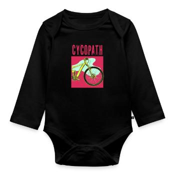 Biking Bike Mountain bike mountain biking - Organic Longsleeve Baby Bodysuit - black - Front