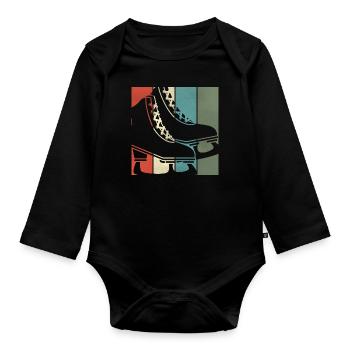 Eislauf Eiskunstlauf - Baby Bio-Langarm-Body - Schwarz - Vorne