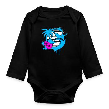 Surfen Surfer - Baby Bio-Langarm-Body - Schwarz - Vorne