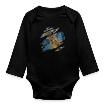 Cello string instrument - Organic Longsleeve Baby Bodysuit - black - Front