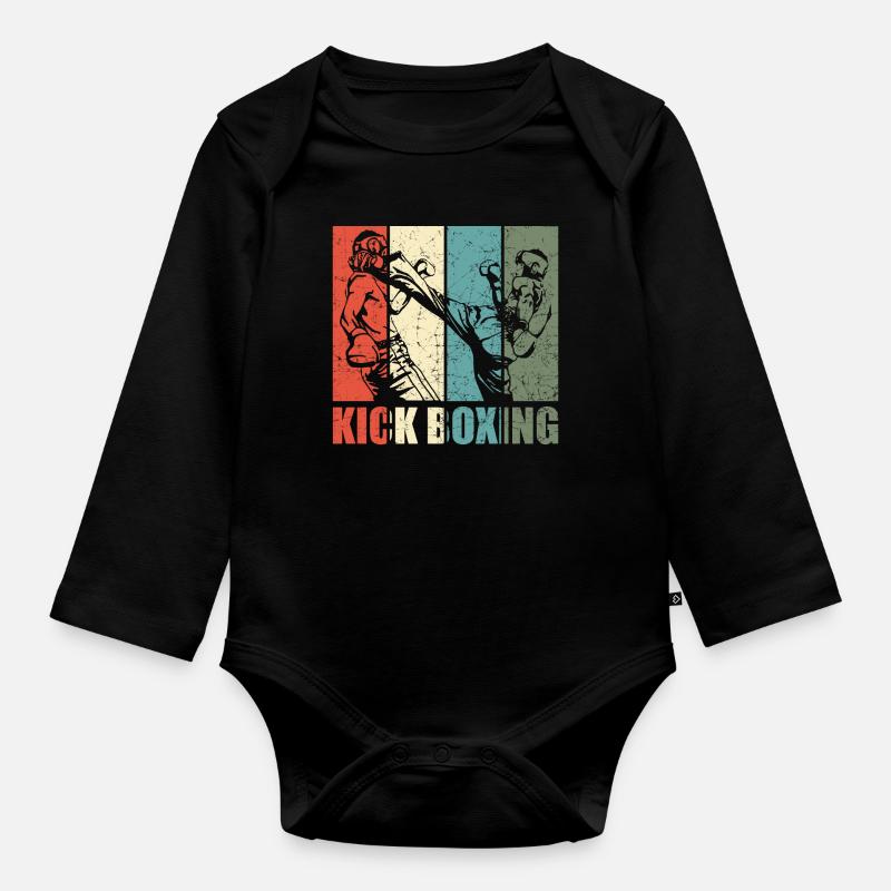 Kickboxen - Baby Bio-Langarm-Body - Schwarz