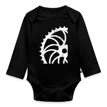 Fahrradfahrer - Baby Bio-Langarm-Body - Schwarz - Vorne