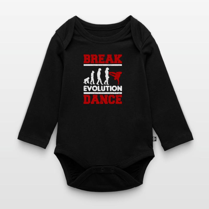 Breakdancing Evolution Breakdance BBoy Dancer Organic Longsleeve Baby Bodysuit