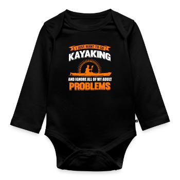 Kayak Kayak - Body Bébé bio manches longues - noir - Devant