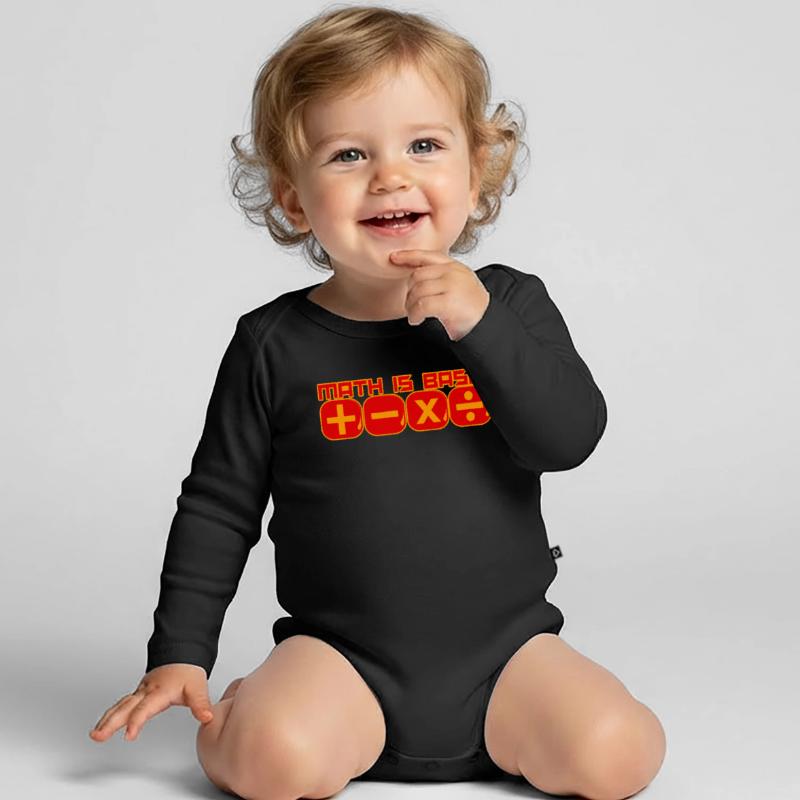 Math Is Basic Mathe Mathematik Mathelehrer Baby Bio-Langarm-Body
