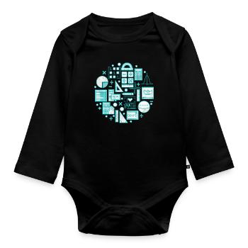 Mathématiques Mathématiques Enseignants Sciences Naturelles - Body Bébé bio manches longues - noir - Devant