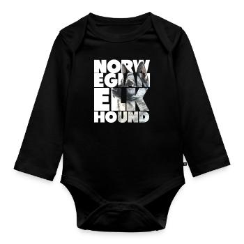 Norwegischer Elchhund I - Baby Bio-Langarm-Body - Schwarz - Vorne