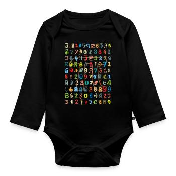 Number Pi Math lessons - Organic Longsleeve Baby Bodysuit - black - Front