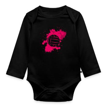 volleyball women ladies - Organic Longsleeve Baby Bodysuit - black - Front