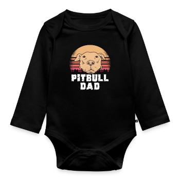 Pitbull Dad - Body Bébé bio manches longues - noir - Devant