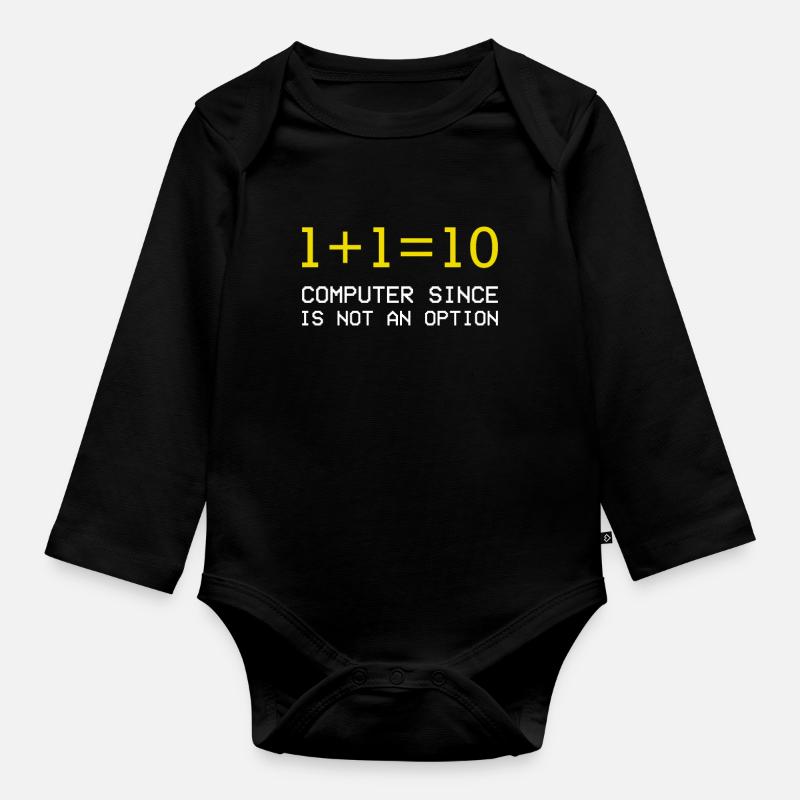 Computer Informatik Programieren - Baby Bio-Langarm-Body - Schwarz
