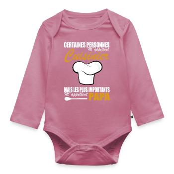 Kitchen shirt • Dad • Cook Gift - Organic Longsleeve Baby Bodysuit - mauve - Front