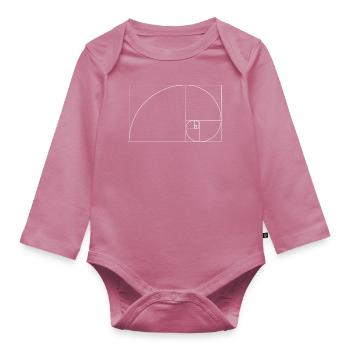 Géométrie de section dorée en spirale de Fibonacci Phi - Body Bébé bio manches longues - mauve - Devant