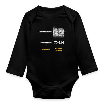 Physik Mathe Ingenieur Mathematiker Physiker - Baby Bio-Langarm-Body - Schwarz - Vorne