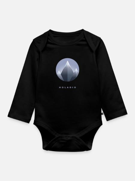 Holadio Holladio Bergsteiger Jodeln Heidi Wandern - Baby Bio-Langarm-Body - Schwarz