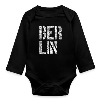 Berlin - Body Bébé bio manches longues - noir - Devant