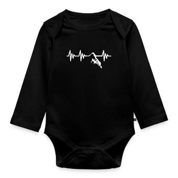 Escalade de rythme cardiaque - Body Bébé bio manches longues - noir - Devant