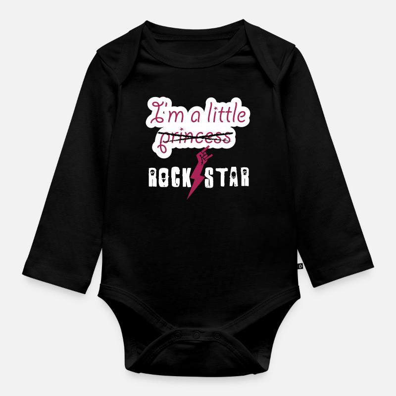 Ich bin ein kleiner - Baby Bio-Langarm-Body - Schwarz