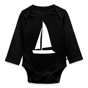 Sailing sailboat sailboat - Organic Longsleeve Baby Bodysuit - black - Front