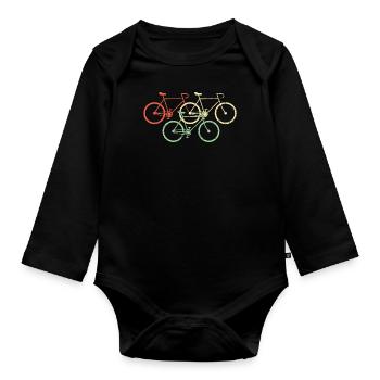 Bicycle Cycling Road Cycling Cycling Cyclist - Organic Longsleeve Baby Bodysuit - black - Front
