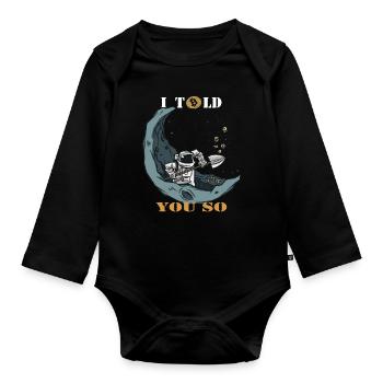 Bitcoin - Baby Bio-Langarm-Body - Schwarz - Vorne