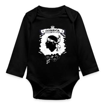 Corsica - Baby Bio-Langarm-Body - Schwarz - Vorne
