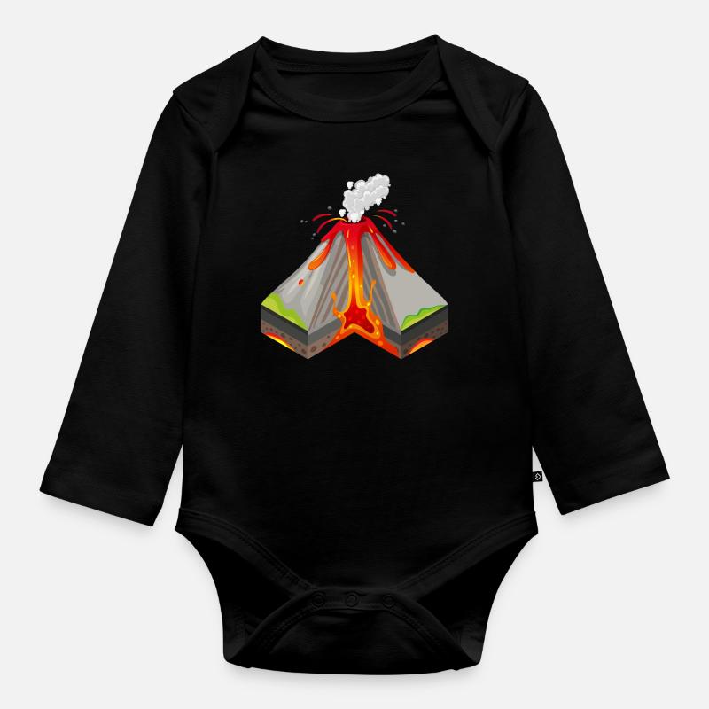 Vulkan - Baby Bio-Langarm-Body - Schwarz