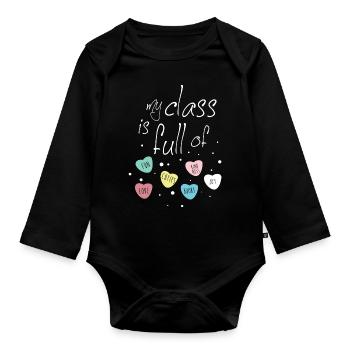 École primaire - Body Bébé bio manches longues - noir - Devant