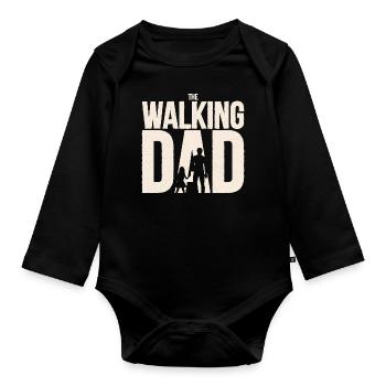 Gift for Expecting Dads The Walking Dad - Organic Longsleeve Baby Bodysuit - black - Front