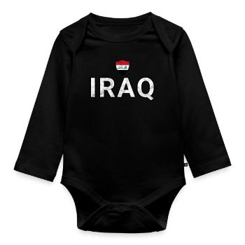 Iraq - Organic Longsleeve Baby Bodysuit - black - Front