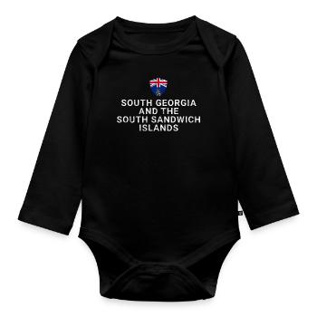 South Georgia and the South Sandwich Islands - Organic Longsleeve Baby Bodysuit - black - Front