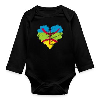 Amazigh - Baby Bio-Langarm-Body - Schwarz - Vorne