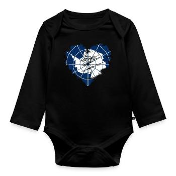 Antarctique - Body Bébé bio manches longues - noir - Devant