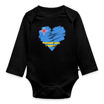 Aruba - Baby Bio-Langarm-Body - Schwarz - Vorne