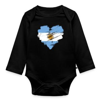 Argentinien - Baby Bio-Langarm-Body - Schwarz - Vorne