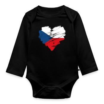 Tschechische Republik - Baby Bio-Langarm-Body - Schwarz - Vorne