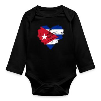 Kuba - Baby Bio-Langarm-Body - Schwarz - Vorne