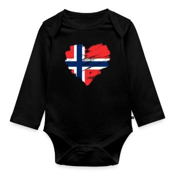 Norway - Organic Longsleeve Baby Bodysuit - black - Front