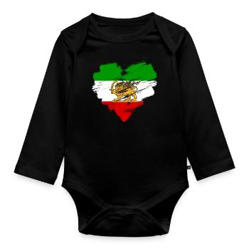 Persia - Organic Longsleeve Baby Bodysuit - black - Front