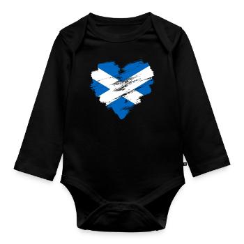 Schottland - Baby Bio-Langarm-Body - Schwarz - Vorne