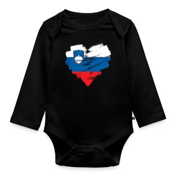 Slowenien - Baby Bio-Langarm-Body - Schwarz - Vorne