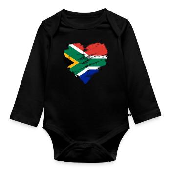 Afrique du Sud - Body Bébé bio manches longues - noir - Devant