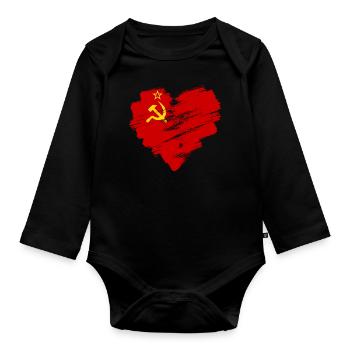 Union soviétique - Body Bébé bio manches longues - noir - Devant