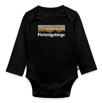 Fichtelgebirge Heimatliebe Fichtelshirt Schneeberg - Baby Bio-Langarm-Body - Schwarz - Vorne