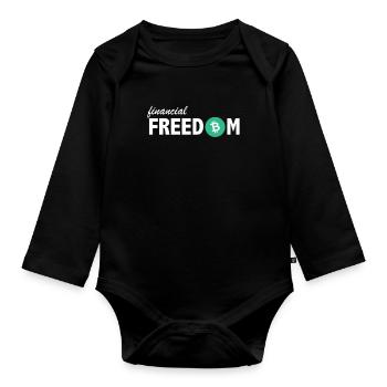 Bitcoin Cash BCH Financial Freedom Crypto - Organic Longsleeve Baby Bodysuit - black - Front