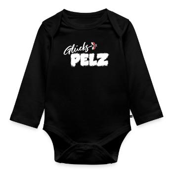 Glückspelz für Glückspilze - Baby Bio-Langarm-Body - Schwarz - Vorne