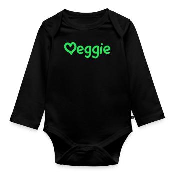 Veggie - Organic Longsleeve Baby Bodysuit - black - Front