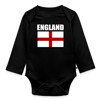 England - Organic Longsleeve Baby Bodysuit - black - Front